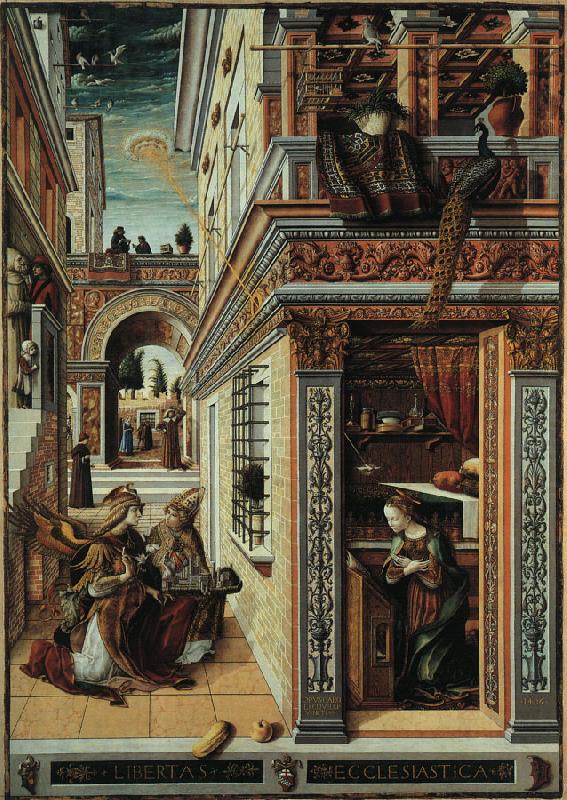 Annunciation with Saint Emidius, Carlo Crivelli
